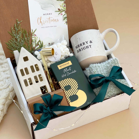 Hygge night in gift basket for two | Christmas gift for couple (2SK)