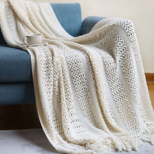 Boho White blanket