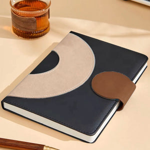 Modern Arc PU Leather Notebook (Black, a5)