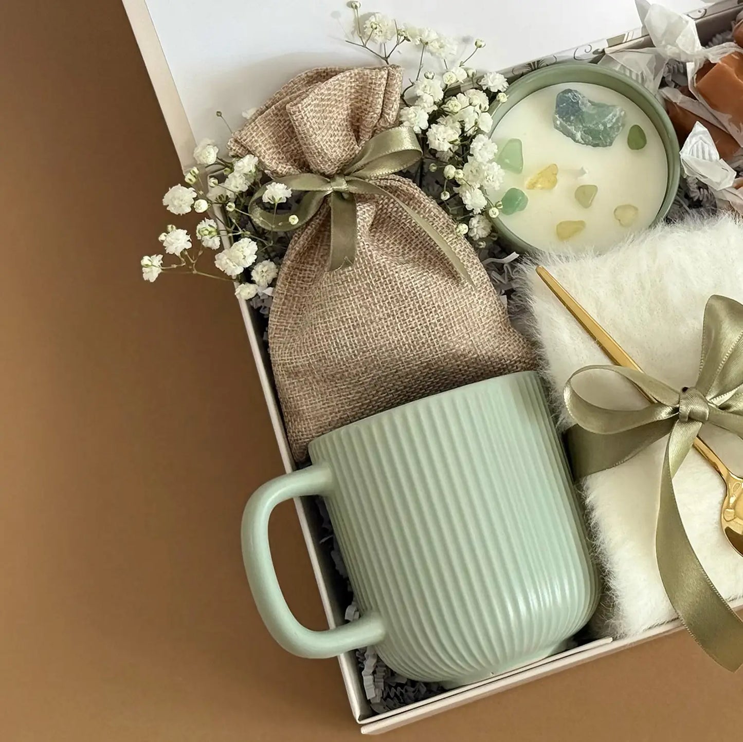 succulent plant gift baskets Sage Summer Gift Basket – Cozy Mug, Succulent, Berry Tea & Sweet Treat – Happy Hygge Gifts