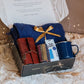 Campfire Comfort Gift Box | Cozy Blanket, Socks, Coffee, Ceramic Mug & Journal