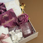 Galentine's Day Spa & Chocolate Gift Box Set with Bath Soak, Raspberry Chocolate, and Cozy Accessories