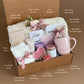 Luxurious Pink Self-Care Gift Box with Mug, Skincare Items and Cozy Accessories | Premium Spa Day Pampering Package