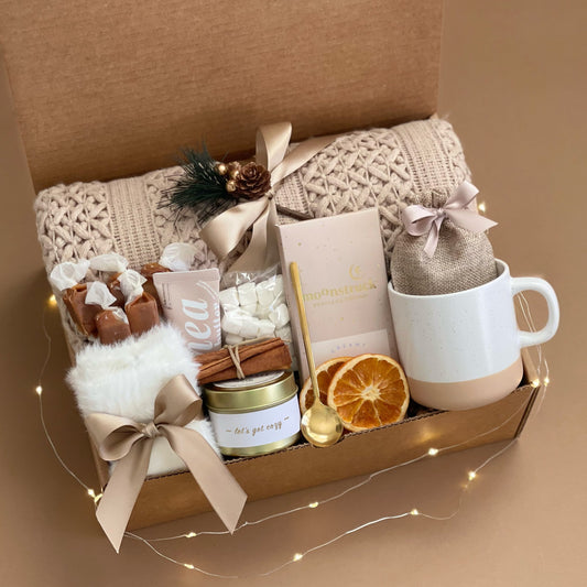 Sweet Hygge Indulgence Gift Basket – Salted Caramel, Marshmallows, Chocolate & More