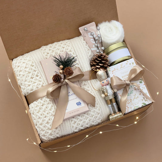 Comfort & Joy Holiday Care Package – Blanket, Treats, Nutcracker Ornament, & More