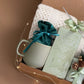 Extra Special Holiday Gift Basket for Her - Boho Blanket, Ceramic Candle Holder, Luxurious Socks, Minty White Tea, & Live Succulent