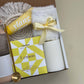 Summer Delight Gift Box | Gift with Vanilla Candle, Ceramic Mug, Gold Spoon, Lemon Chocolate, and Herbal Tea