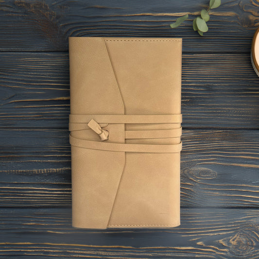 Leatherette bound journal add-on - Toffee
