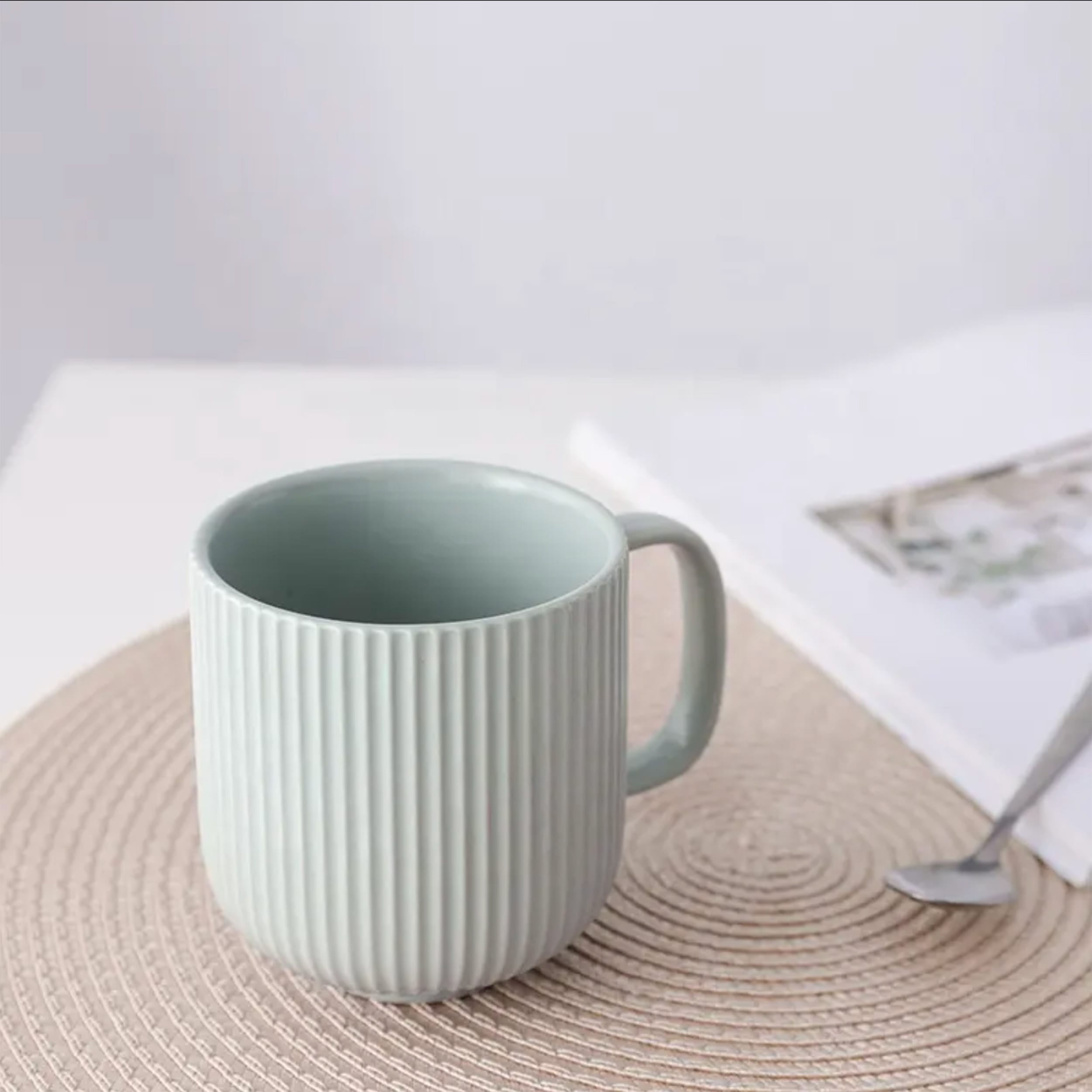 Sage ribbed ceramic mug – Happy Hygge Gifts