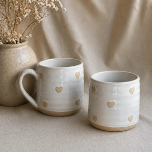 Artisan Multi-Heart Mug with Natural Glaze Variation (12 oz)