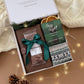 New Year Gift Set with Notebook, Biscotti, Cozy Socks & Tea | Small Holiday Hygge Gift Box