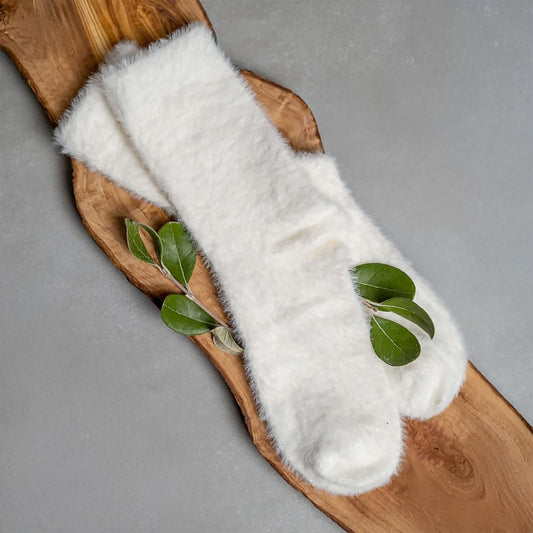 Premium fuzzy socks add-on - White