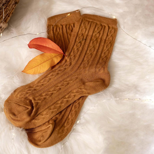 Cotton/acrylic socks add-on - Mustard