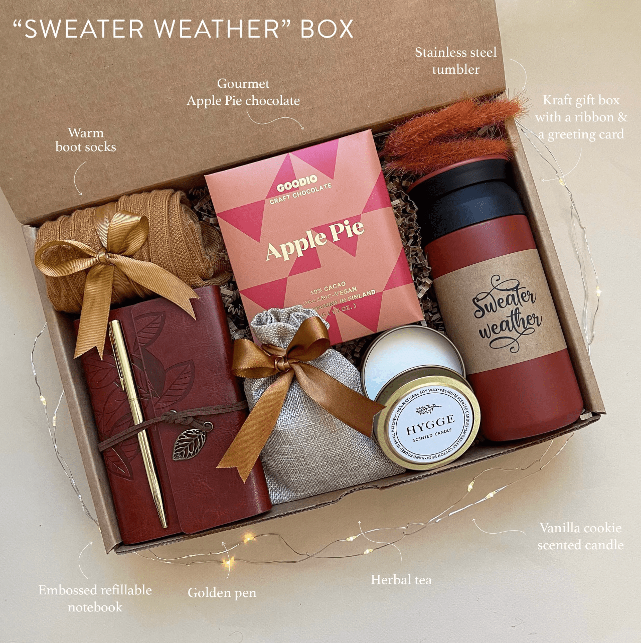 Cozy Care Package for Her & Him | Handmade Self Care Gift Box with Plaid  Blanket