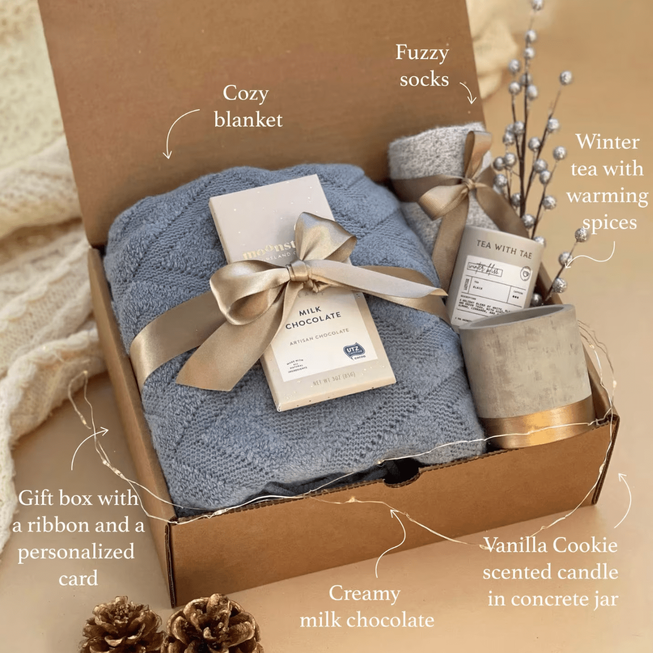 The Cosy Gift Box - Soy Candle & Socks - The Bearded Candle Makers