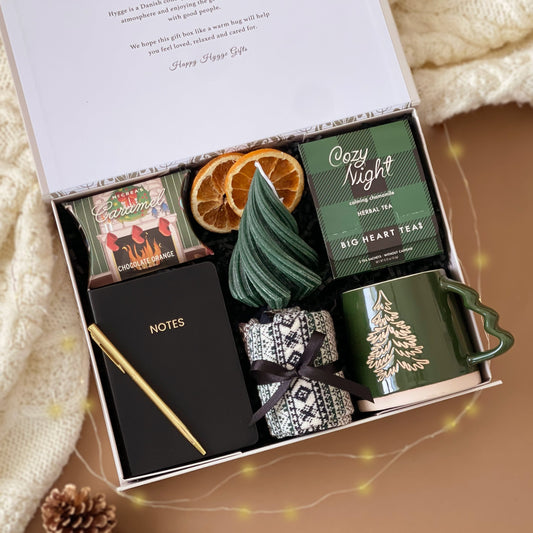 Holiday Employee Appreciation Gift Box | Festive Mug, Cozy Socks, Notebook, Scented Candle & Seasonal Treats