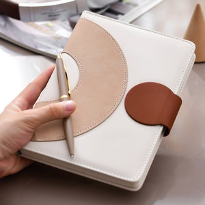 Modern Arc PU Leather Notebook (White, a5)