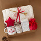 Warm Winter Hygge Gift Basket: Blanket, Holiday Mug, Hot Chocolate, Socks & More