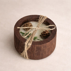 Wooden Jar Candle (Milky Vanilla Scent)