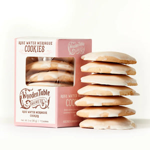 Rosewater Meringue cookies - Wooden Table