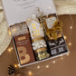 Cozy Christmas Gift Basket for Two: Nordic Socks, Hot Chocolate, Marshmallows, Champagne Chocolates & Ceramic Candle Holder