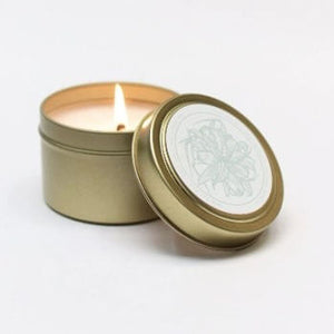 Golden tin candle - Vanilla scent