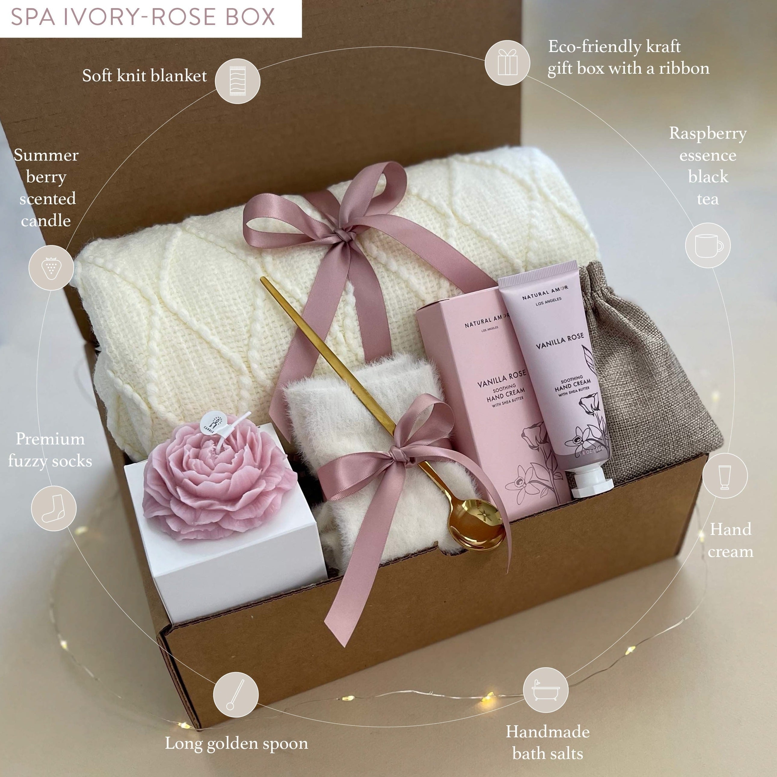 Bath Spa Gift Basket for Women - Spa Luxetique Spa Set for Women Gift,  10pcs Rose Spa Basket, Relaxing Spa Kit with Bath Salts, Body Lotion,  Shower Gel, Birthday Gifts for Women,