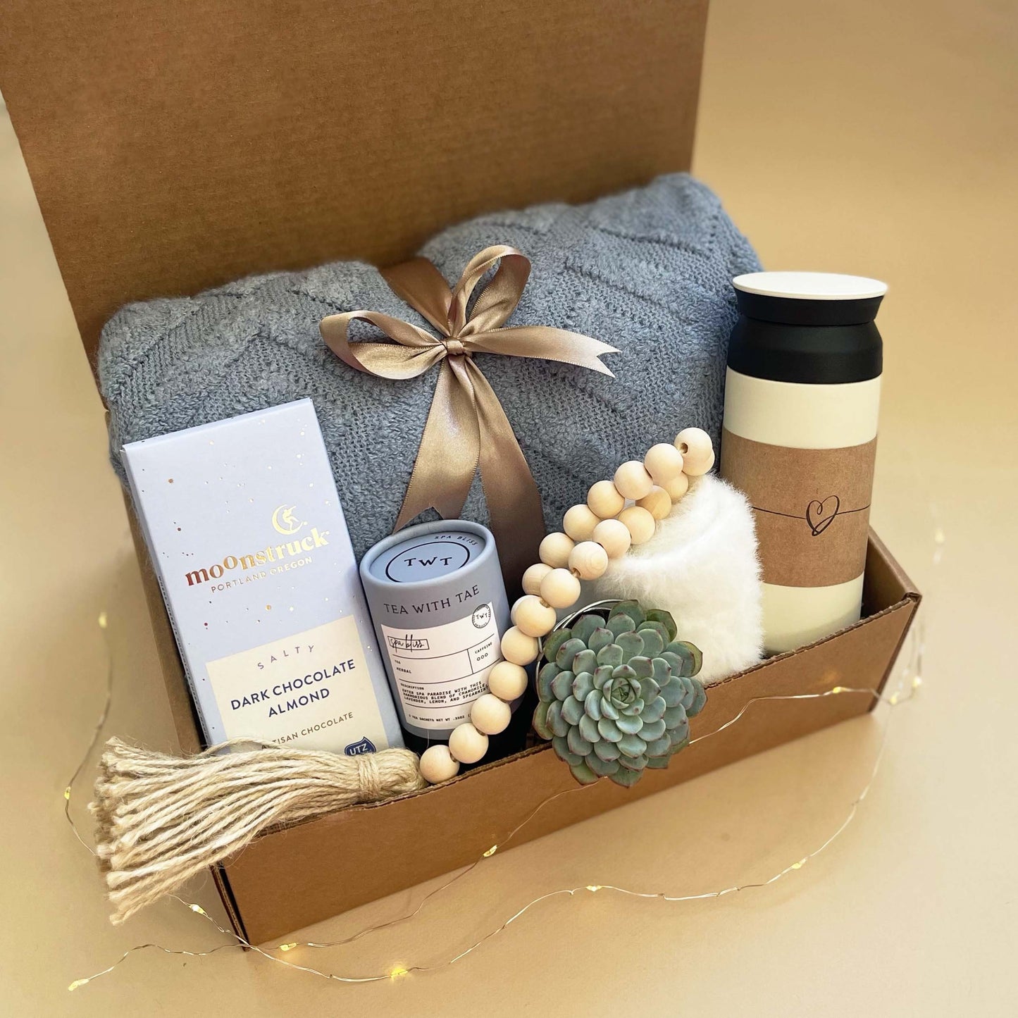 Natural Spa Gift Basket - Relax & Renew - Organic Self Care Items