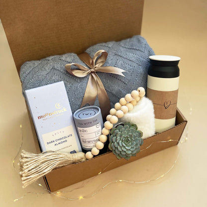 Cozy Summer Gift Basket, Unique Care Package for Her