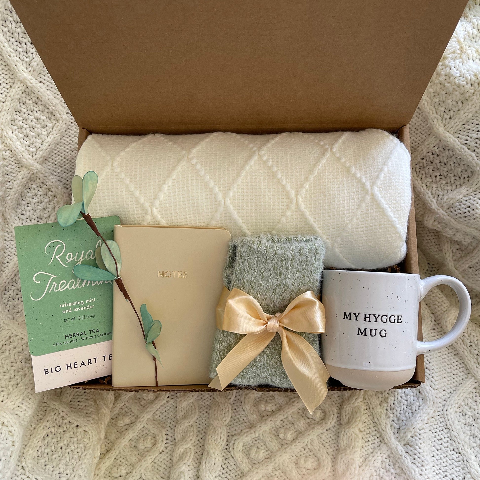 Classy Gift Basket for Women | Cozy Gift Box with Blanket, Socks, & Candle  | Self Care Package for Any Occasion