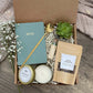 Thank you Gift Basket | Gift Box with Succulent, Candle, Notepad, & Golden Spoon