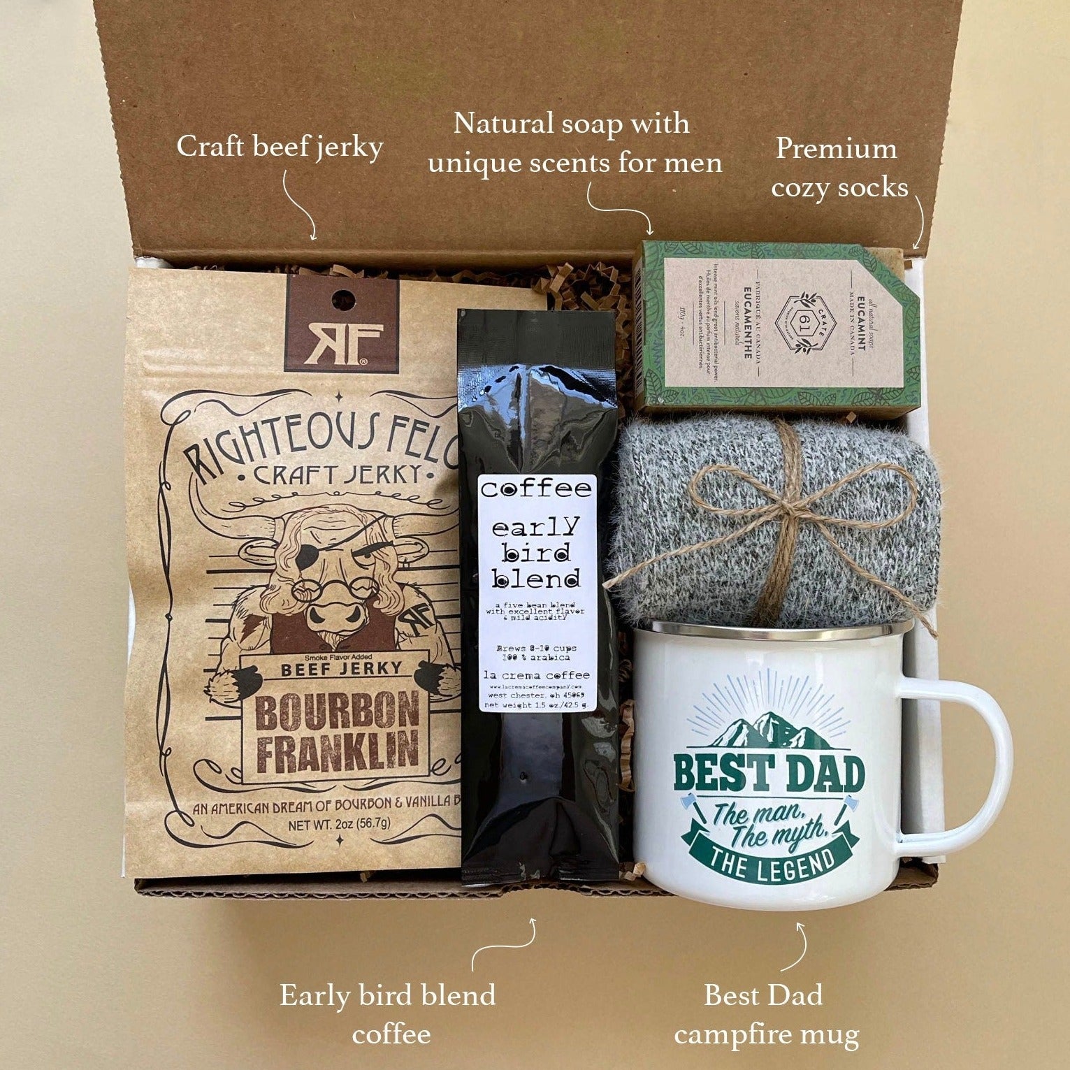  FLYEGO Gift Box for Men, Birthday Gifts Baskets for Men Fathers  Day Box Cool Camping Gifts for Men Outdoorsman Gift Set for Guys Boyfriend  Husband Dad Son Brother Friend Uncle Grandpa 