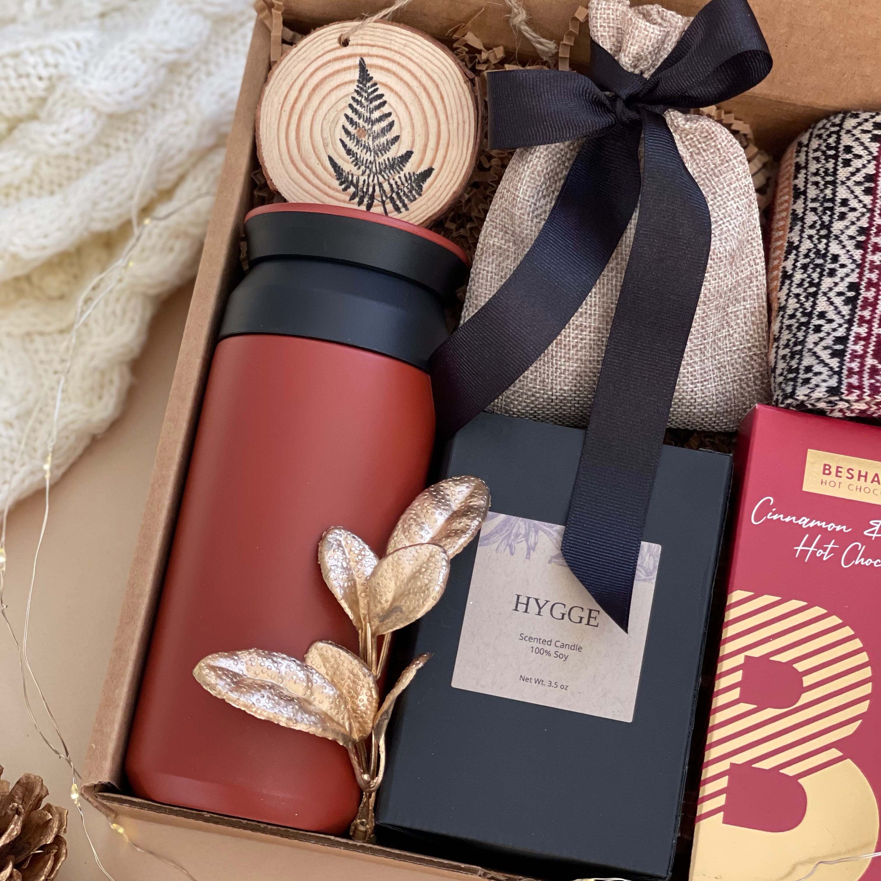 Vanilla Oak Gift Box, Holiday, Birthday Gift Box, Sock and Candle Gift Box  - Etsy